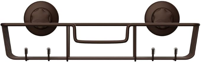 SANNO Suction Cup Shower Caddy Bathroom Caddies Storage Combo Organizer, No Damage Suction Cup,Rustproof Wire Basket for Kitchen & Bathroom, Bronze,pack of 2