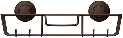 SANNO Suction Cup Shower Caddy Bathroom Caddies Storage Combo Organizer, No Damage Suction Cup,Rustproof Wire Basket for Kitchen & Bathroom, Bronze,pack of 2