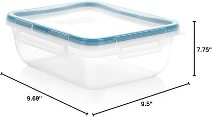 Snapware Plastic Total Solution 3-Pack (8.5-Cup) Food Storage Containers Set, Leakproof & Airtight Plastic Locking Lids Rectangular Containers, BPA-Free Lids, Microwave Dishwasher Freezer Safe