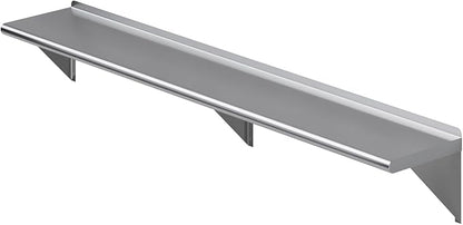 AmGood 12" X 72" Stainless Steel Wall Shelf | NSF | Metal Shelving | Garage, Laundry, Storage, Utility Room | Restaurant, Commercial Kitchen