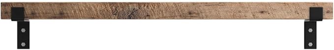 Urban Legacy Accent Shelves | Reclaimed Barn Plank | Set of 2 with Full Brackets (Natural 48"x 7"x 2")