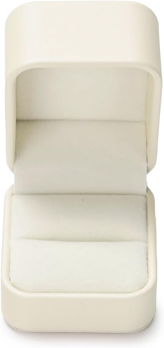 PU Leather Jewelry Ring Box for Proposal Engagement White PU Leather Jewelry Ring Gift Box