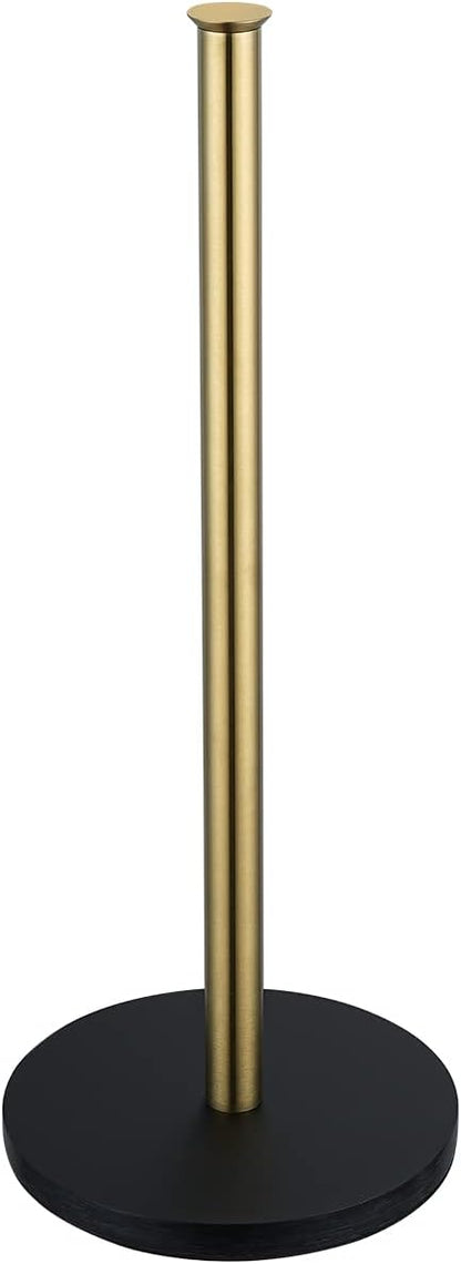 JQK Toilet Paper Storage Stand Gold, 304 Stainless Steel Thicken 0.8mm Tissue Reserve Holder Dispenser for Bathroom, Brushed Gold, TPS180-BG