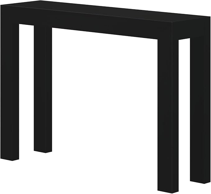 Plank+Beam Modern Solid Wood Console Table, 46 Inch, Sofa Table, Narrow Entryway Table for Hallway, Behind The Couch, Living Room, Foyer, Easy Assembly, Black