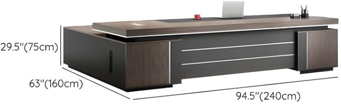 NIUYAO L-Shape Executive Desk Computer Desk with 4-Drawers Modern Writing Table Storage Shelves Work Desk PC Table Home Office Study Desk Without Chair -94.5" L x 63" W x 29.5" H