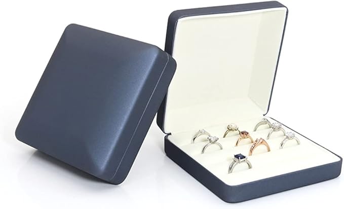 Small Ring Organizer Box, Portable Rings Jewelry Holder Case, Modern Ring Storage Tray Fit for Women,Girl for Travel (red)