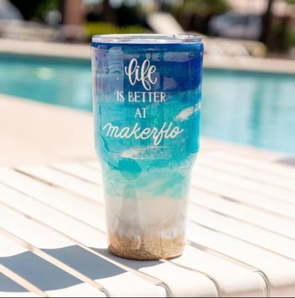 makerflo Silver 30 oz Stainless Steel Tumbler Pack of 25 with Lid & Straw | Craft-Ready for DIY Gifts & Personalization (Epoxy, UV DTF, Vinyl, and Laser Engraving) - Not for Sublimation