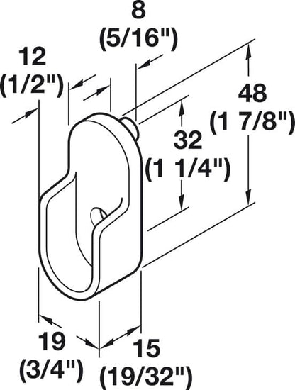 Oval Closet Rod with End Supports that have Dual Rear Facing 5mm Pins (Oil Rubbed Bronze, Custom 12-30 Inches)