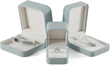 Engagement Ring Box Leather Jewelry Gift Boxes,Teal Jewelry Box,Luxury Engagement Ring Boxes，Premium Jewelry Box For Rings