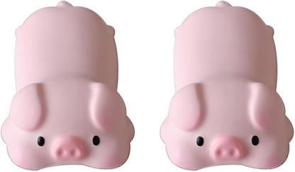 Cityhermit Cute Wrist Rest Support for Mouse Computer Arm Rest for Desk Ergonomic Kawaii Office Supplies Slow Rising PU Mouse Pad (Pink Pig-2pcs)