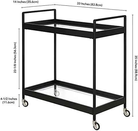 Cooper 33'' Wide Rectangular Bar Cart in Blackened Bronze