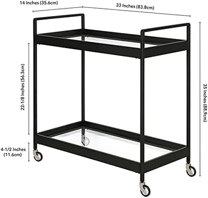Cooper 33'' Wide Rectangular Bar Cart in Blackened Bronze