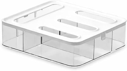Storage Bag Organizer for Kitchen Drawer – 4 in 1 Plastic Baggie Organizer with Labels | Fits Gallon, Quart, Sandwich & Snack Bags | Ziplock Food Storage Bag Holder | Wall Mount or Drawer Use (White)