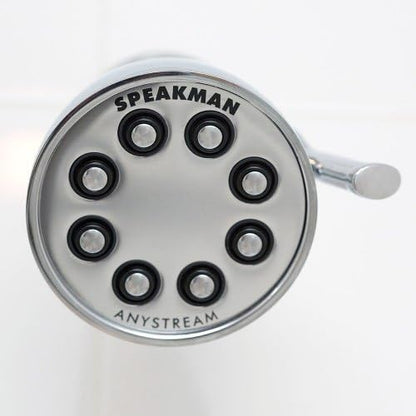 Speakman S-2251-MB Signature Icon Anystream High Pressure Adjustable Solid Brass Shower Head, 2.5 GPM, Matte Black