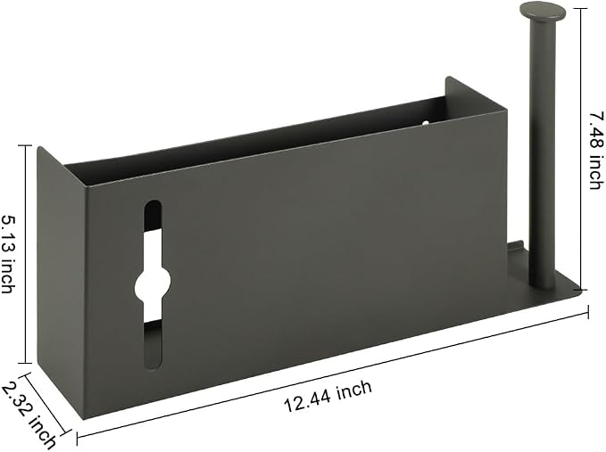 Picowe Large Wall Mount Kitchen Wrap Organizer Rack, Metal Aluminum Foil Organizer, Cabinet Storage Holder for Kitchen, Aluminum Foil, Cling Film, Paper Towel (Grey)