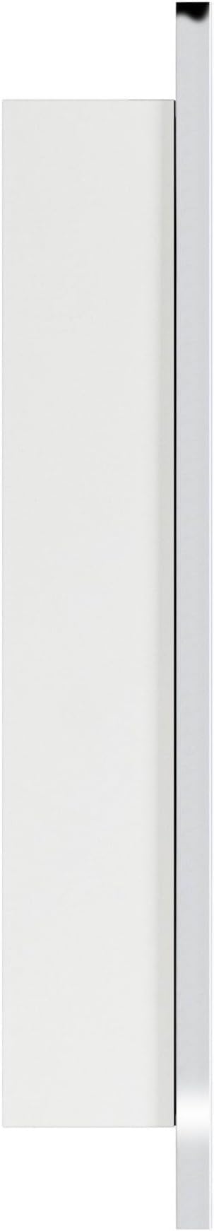 TEHOME 24'' x 30'' Chrome Recessed and Surface Mount Bathroom Medicine Cabinet with Mirror Square Cornered Metal Framed Rounded Rectangle Medicine Cabinet Mirror