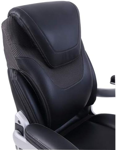 NBF Ergonomic Executive Office Chair with Flip up Arms and Lumbar Support - Ideal for Home, Study - Modern Chairs with Iridescent Silver Finish, 30.5" D x 26.5" W, Black, Gray