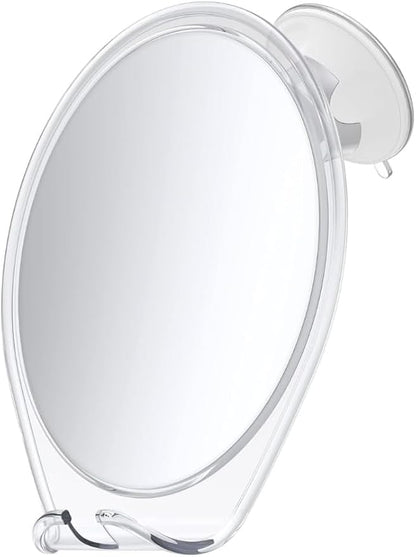 HONEYBULL Fogless Shower Mirror with Suction Mount & Swivel – Anti-Fog Acrylic Bathroom Mirror for Shaving – Built-in Razor Holder, Easy Install, Home Shower Accessory (Extra-Large)