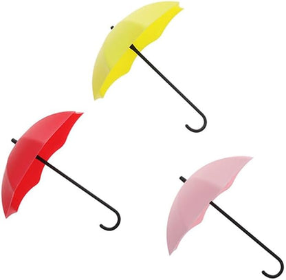 Leadigol 12pcs Colorful Umbrella Key Holder,Adhesive Wall Hooks Wall Rack Decorative Wall Hanging Hooks,for Keys, Jewelry and Other Small Items