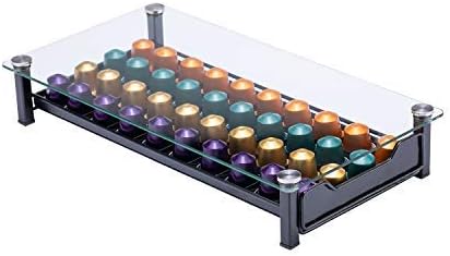 Coffee Pod Storage Holder Capsules Originaline Drawer Organizer, Crystal Tempered Glass (40 Pods Capacity)