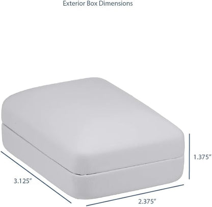 Pendant Necklace Box – White PU Leather Rounded Jewelry Gift Box with Satin Top & Chain Slit – Luxury Pendant Display Case for Wedding, Anniversary, Birthday