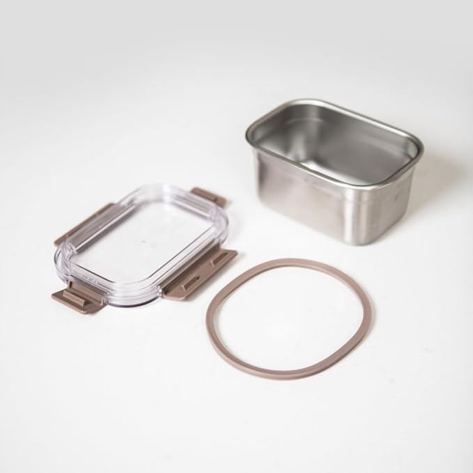 LocknLock Stainless Steel Food Storage Containers with Lids, Metal Lunch Boxes, Leak-Proof, Microwave, Freezer and Dishwasher Safe, 3-Piece Set, 1 x 520ml and 2 x 1400ml