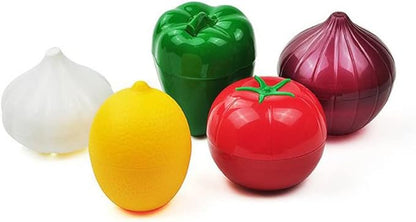 5-Piece Set Fruit Container Refrigerator,Onion Storage, Vegetable Storage, Onion, Lemon, Green Pepper, Tomato, Garlic Storage Container, Refrigerator Preservation