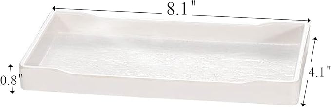 3 Packs White Mini Trays (8 inch x 4 inch) for Serving Accessory, Spa, Coffee, Drinks, Wine, Tea, Bar, Party, Towel, Seasoning, Perfume or Display Use.