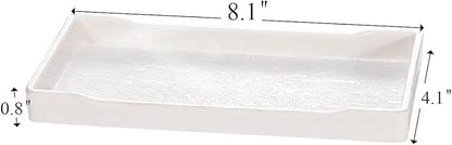 3 Packs White Mini Trays (8 inch x 4 inch) for Serving Accessory, Spa, Coffee, Drinks, Wine, Tea, Bar, Party, Towel, Seasoning, Perfume or Display Use.