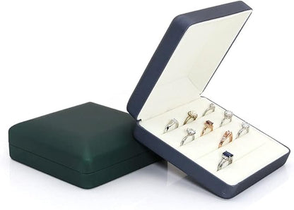Small Ring Organizer Box, Portable Rings Jewelry Holder Case, Modern Ring Storage Tray Fit for Women,Girl for Travel (red)