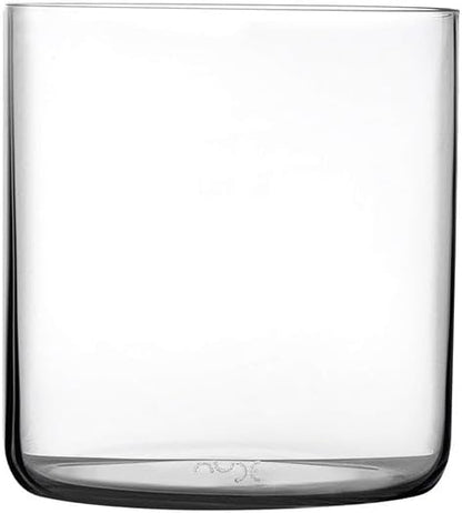 NUDE Whiskey Glasses Set of 4 DOF – 13.25 oz Premium Lead-Free Crystal Old Fashioned Rocks Glasses for Whisky, Scotch & Bourbon – Subtle Curved Base, Dishwasher Safe Barware