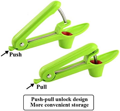 Cherry Pitter Tool, Cherry Pit Remover Tool, Cherry Picker, Fruit Core Remover Design for Make Delicious Cherries Dishes and Cocktail Cherries (Green)