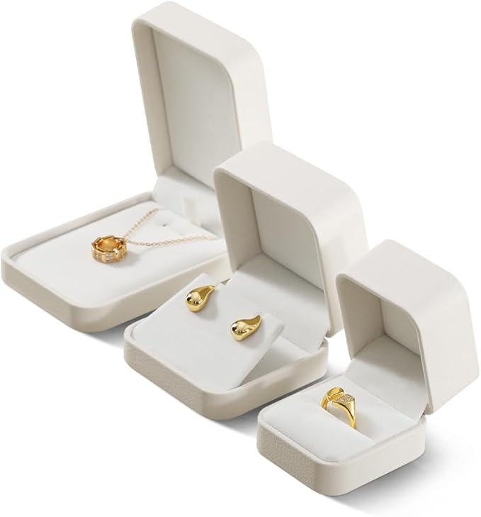 Ring Box Wedding Day, Leather Wedding Ring Box,Premium Engagement Ring Holder,Luxury Ring Display Case,White Jewelry Box