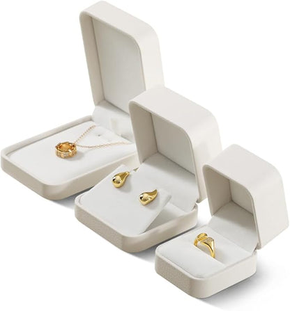 Ring Box Wedding Day, Leather Wedding Ring Box,Premium Engagement Ring Holder,Luxury Ring Display Case,White Jewelry Box