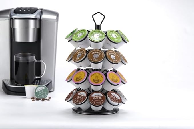 K-Cup Storage Coffee Capsules Pod Holder Carousel Capsule Display Storage for k-cup (36 pods-4 tiers)
