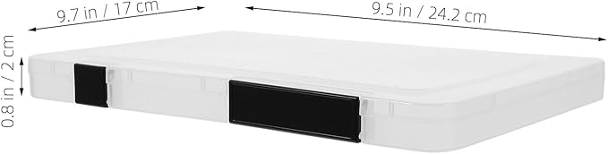 STAHAD A5 Plastic Document Organizer Box with Lid, Dustproof File Storage Case for Home Office, Portable Magazine and Scrapbook Paper Holder, Black Snap Closure