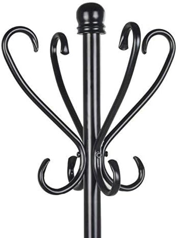 Elegant Metal Coat Rack with Umbrella Stand (Black Finish): Enhance Your Entryway with a Stylish Storage Solution | Sturdy Design and Functional Storage