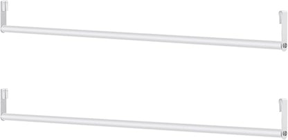 2 Pack Wire Shelving Garment Hanger Bar Wire Shelving Accessories Industrial Closet Clothes Rods for Home Retail Store(White,36 Inch)