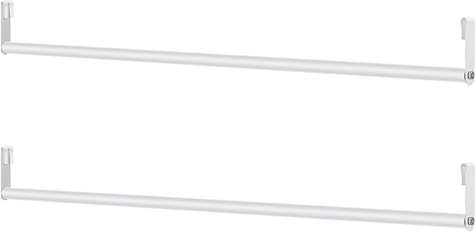 2 Pack Wire Shelving Garment Hanger Bar Wire Shelving Accessories Industrial Closet Clothes Rods for Home Retail Store(White,48 Inch)