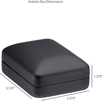 Pendant Necklace Box – Black PU Leather Rounded Jewelry Gift Box with Satin Top & Chain Slit – Luxury Pendant Display Case for Wedding, Anniversary, Birthday