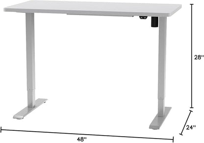 FLEXISPOT EN1 One-Piece Standing Desk, 48"x24" Seamless Desktop Electric Height Adjustable Desk for Home Office, Multi-Monitor Setups & Easy Assembly, White