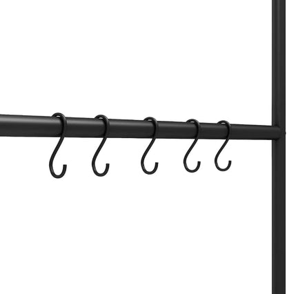 5-Tier Towel Ladder Rack, Wall Leaning Blanket Holder for Bathroom Bedroom Living Room, Modern Decorative Iron Storage Organizer, 68.9 Inches Tall, Black