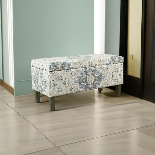 HomePop Large Decorative Storage Bench - Antiqued Blue