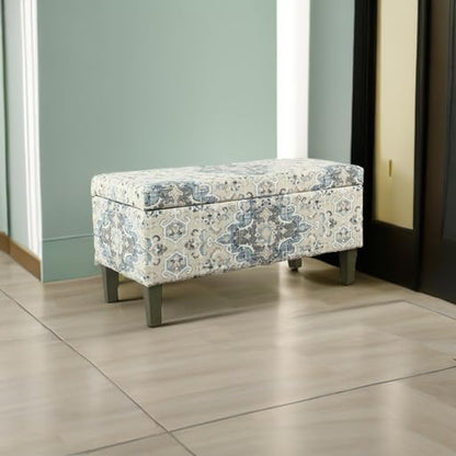 HomePop Large Decorative Storage Bench - Antiqued Blue