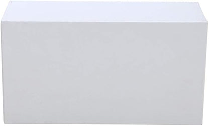 KINGFOM Rectangular PU Leather Tissue Box Cover - Facial Tissue Paper Napkin Holder for Bathroom, Home, Office, Car Automotive Decoration with Magnetic Bottom(White)