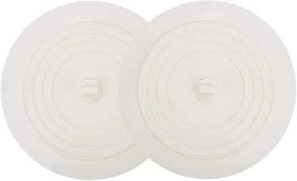 V-TOP Tub Stopper 2 Pack, 6 inches Large Silicone Drain Plug Hair Stopper Flat Suction Cover for Kitchen Bathroom and Laundry