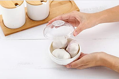 Garlic Storage Containers, Reusable Garlic Keeper for Refrigerator, Individual Garlic Saver Holder Organizer for Fridge to Keep Garlic Fresh