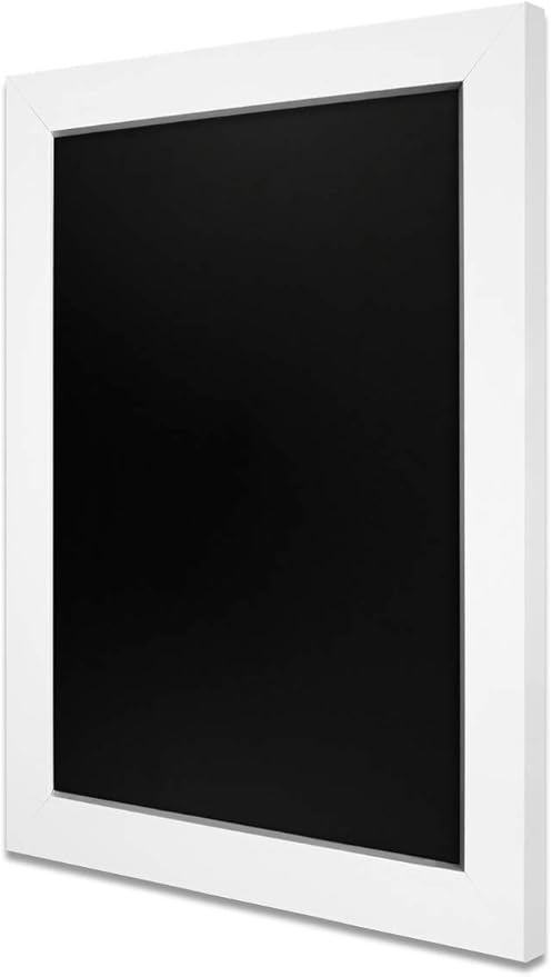 Loddie Doddie Magnetic Chalkboard Sign - 11 x 14 in, White Frame, Mounting Hardware - Easy-Erase Message Center - Magnetic Bulletin Board for Photos - Chalk Board Calendar for Wall Organization
