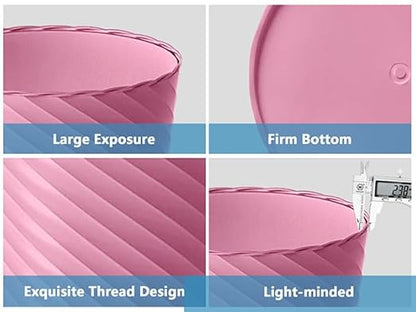 Lysam Bathroom Trash Can, 3 Pack 1.8 Gallons Small Trash Can with Trash Bags, Bathroom Garbage Can, Plastic Trash Bin, Round Waste Basket for Bedroom, Office, Compact Space (Pink Purple Green)