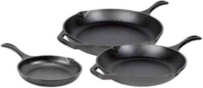 Lodge Chef Collection 3pc Set (8”, 10", & 12" Skillet)